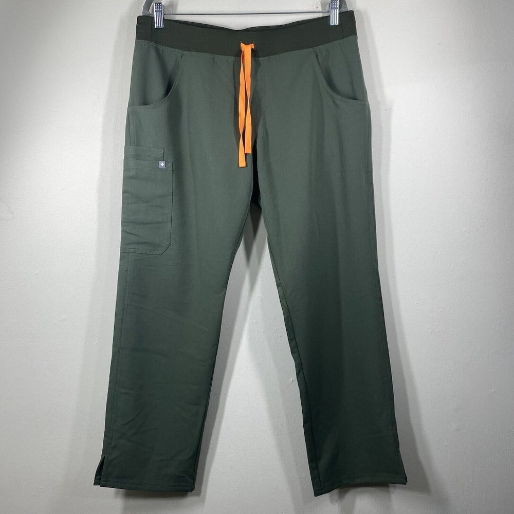 Figs Women’s Technical Scrubs Pants Size L Ovule Green High Rise